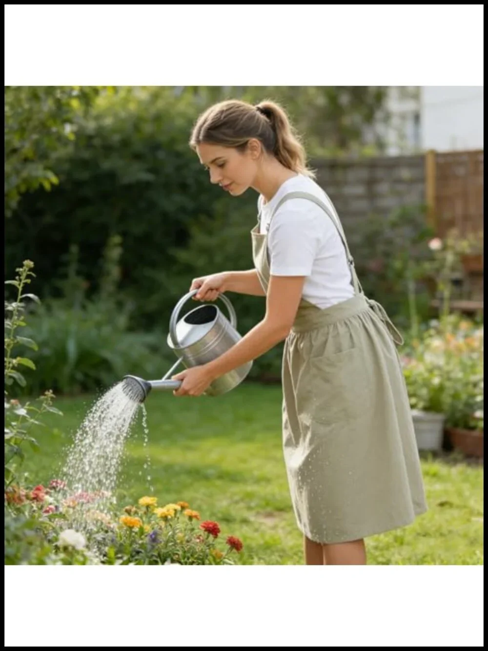 Waterproof Apron Kitchen Garden Adjustable Strap 2 Large Pocket Pinafore Dress